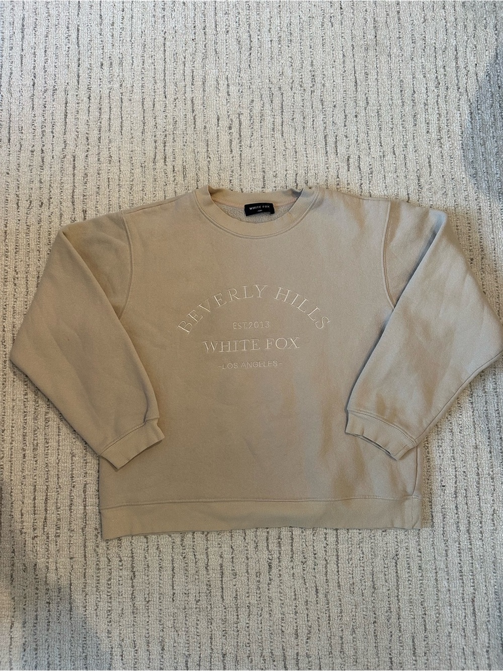White Fox Beige Crewneck Sweatshirt
